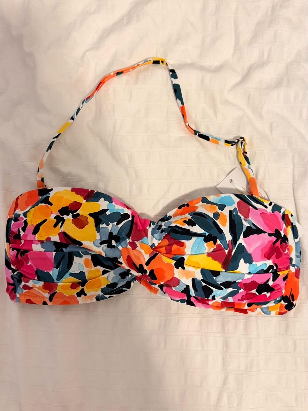 NWT Anne Cole Floral Twist Front Bikini Top Women's Size L Swim - Picture 6 of 6